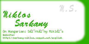 miklos sarkany business card